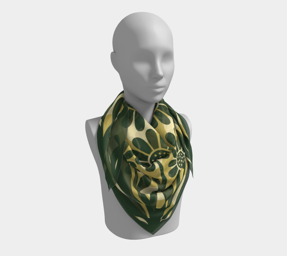 Chamomile square silk scarf