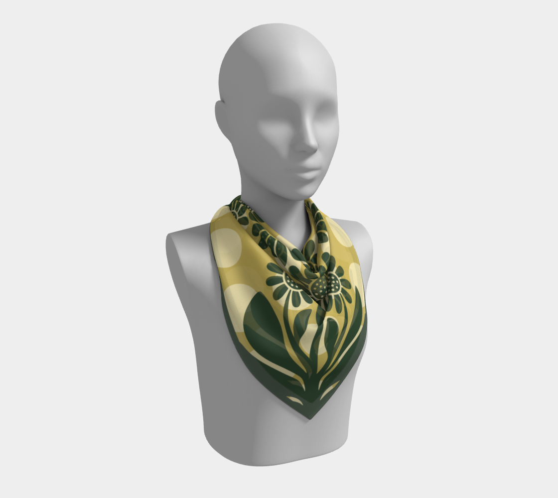 Chamomile square silk scarf