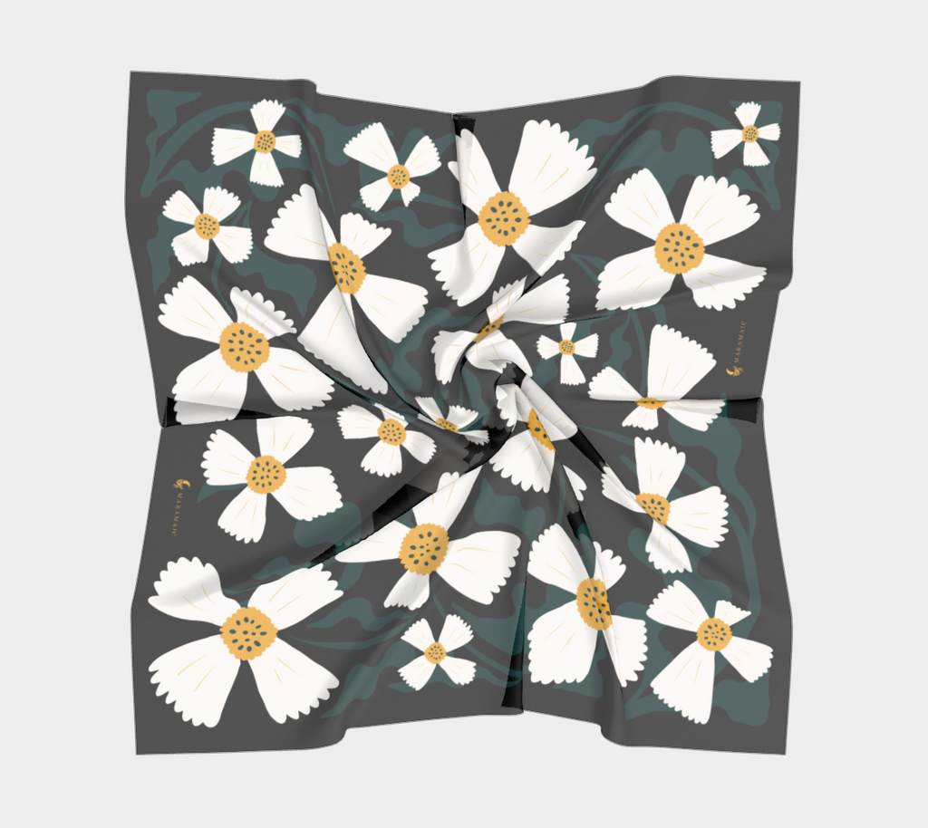 Daisy Field square silk scarf