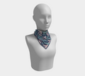 Sage Botanical blue square silk scarf