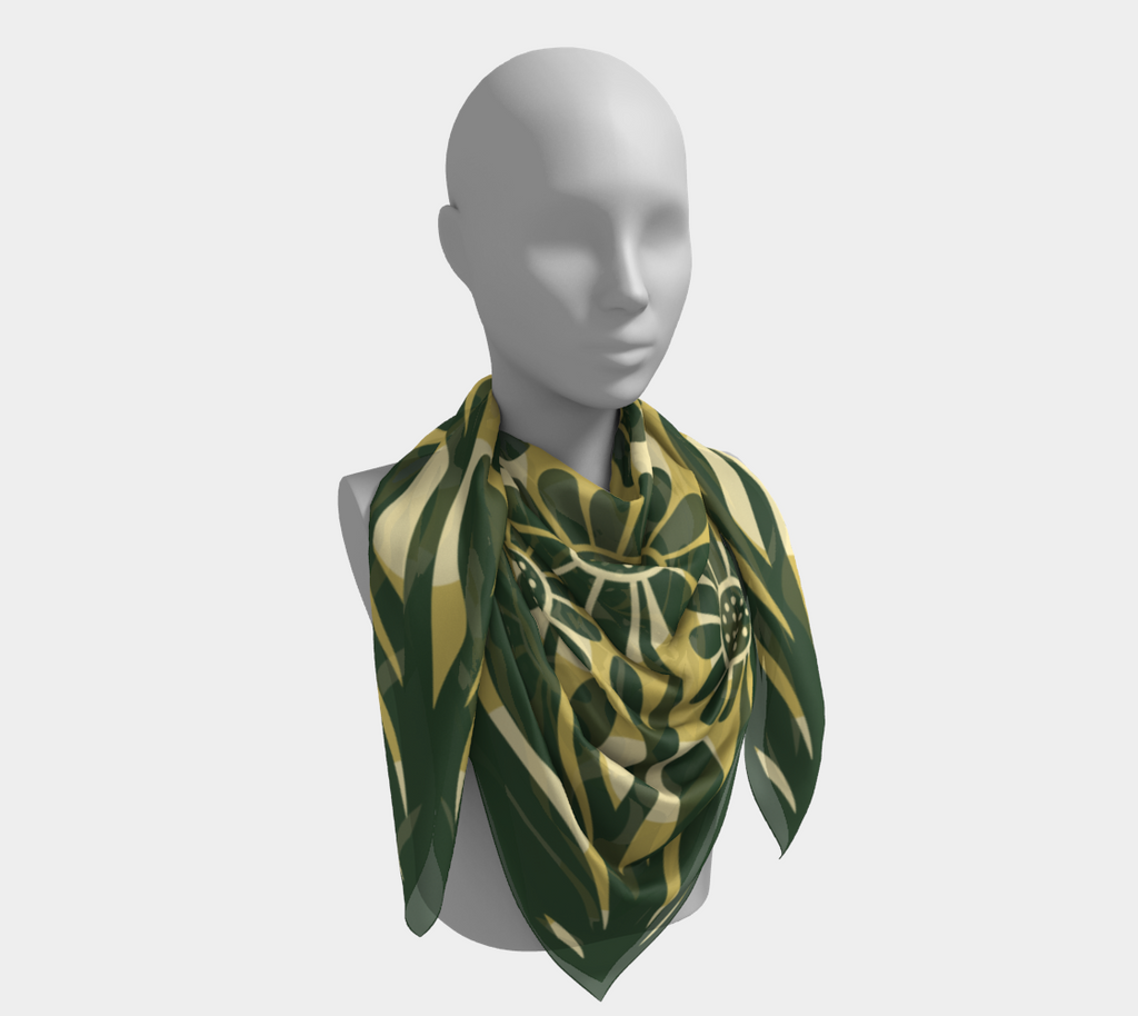 Chamomile square silk scarf