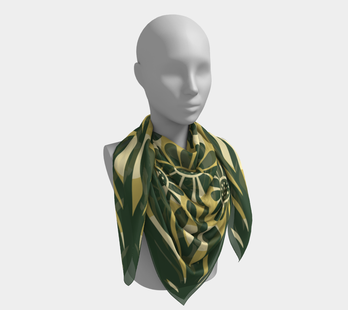 Chamomile square silk scarf
