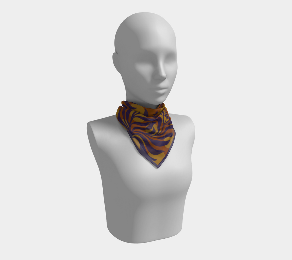 Sage Botanical amber square silk scarf