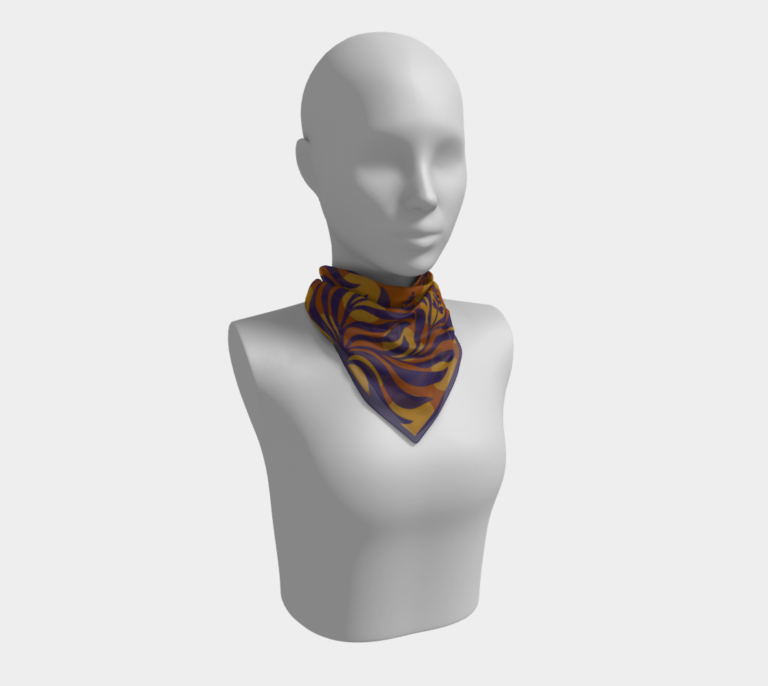 Sage Botanical amber square silk scarf