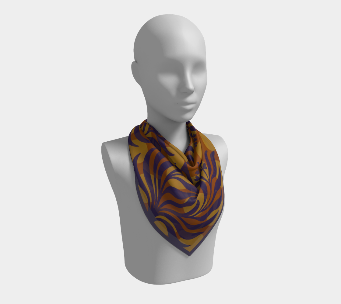 Sage Botanical amber square silk scarf