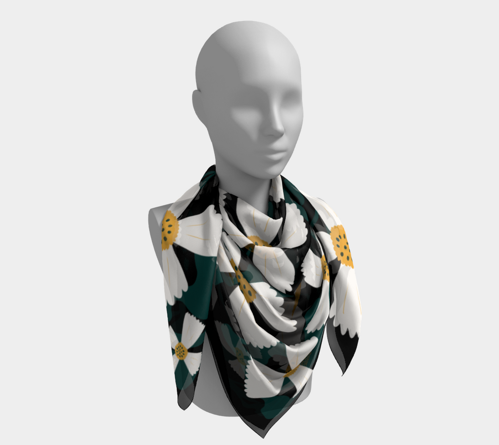 Daisy Field square silk scarf