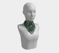 Sage Botanical green square silk scarf