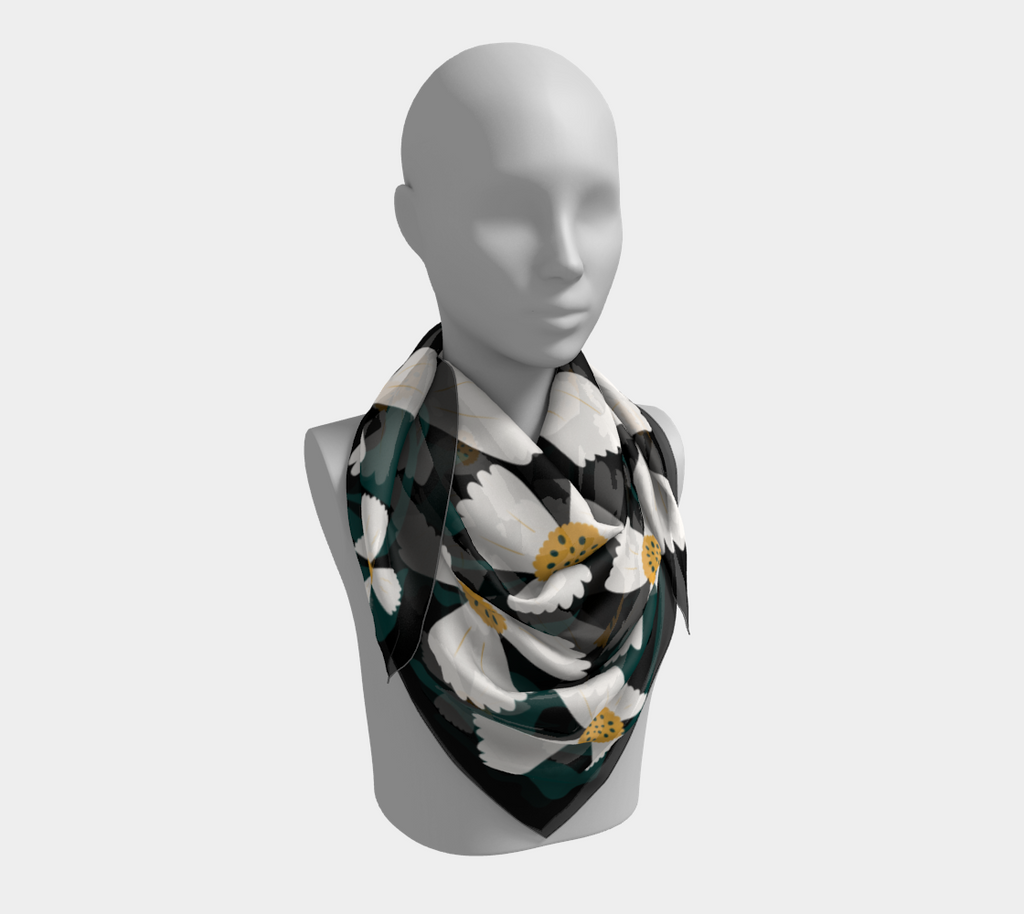 Daisy Field square silk scarf