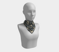 Sage Botanical stormy square silk scarf