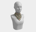 Sage Botanical pink square silk scarf