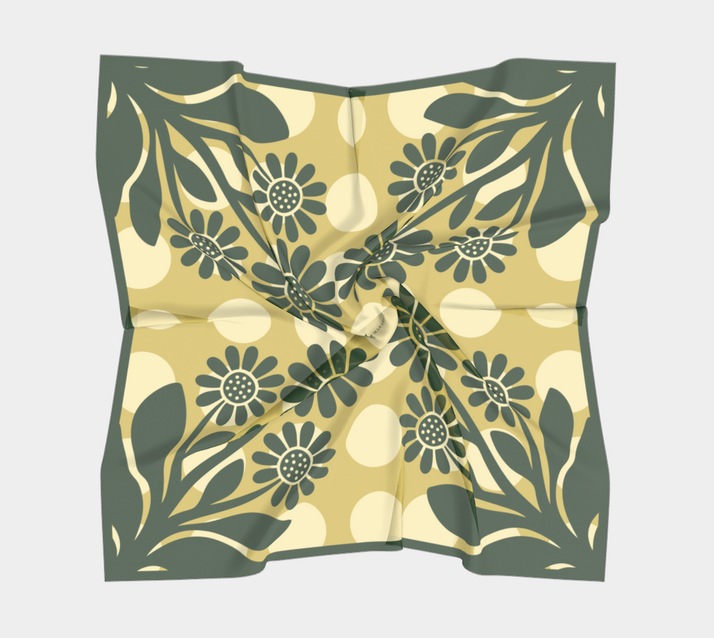 Chamomile square silk scarf
