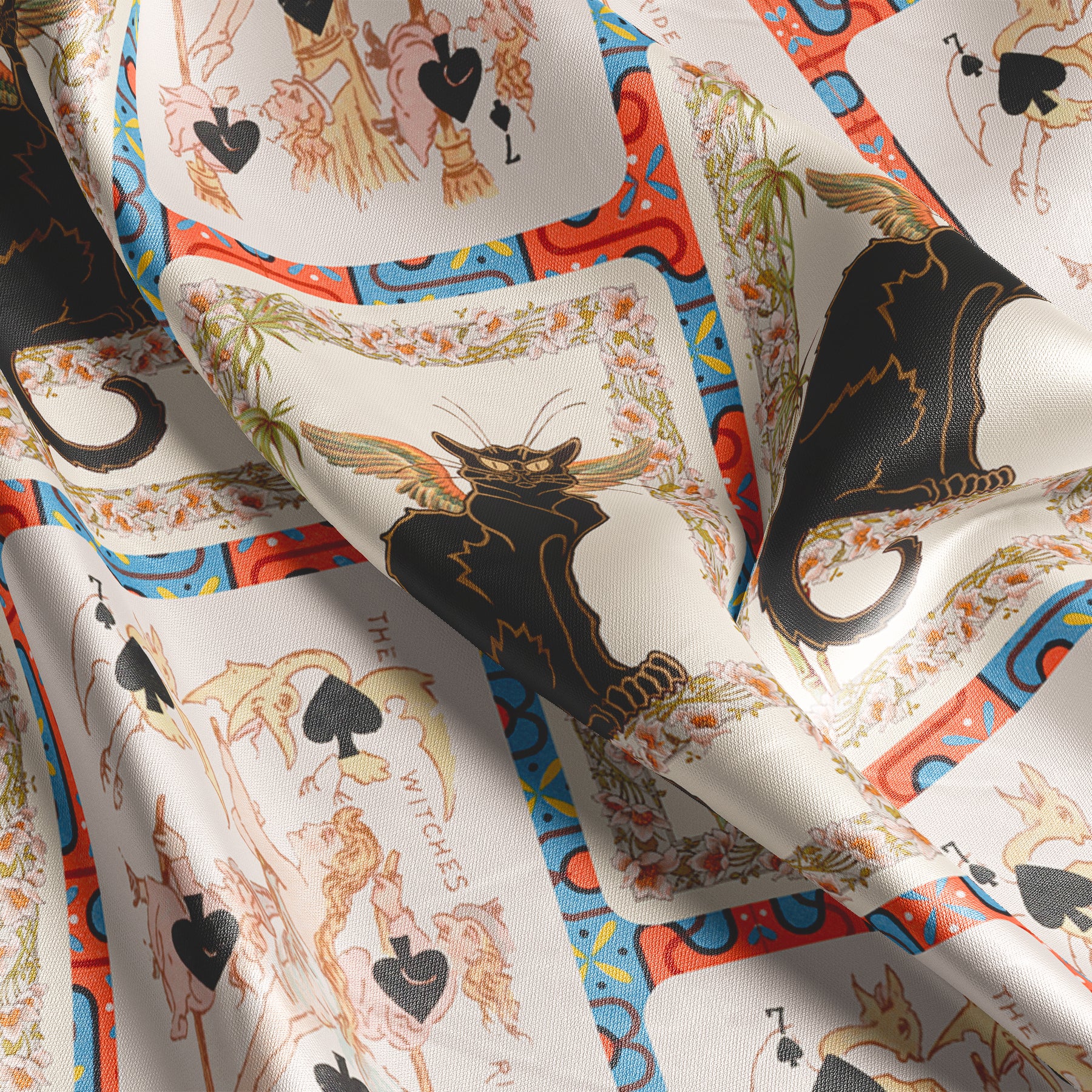 The Familiar’s Deck square silk scarf