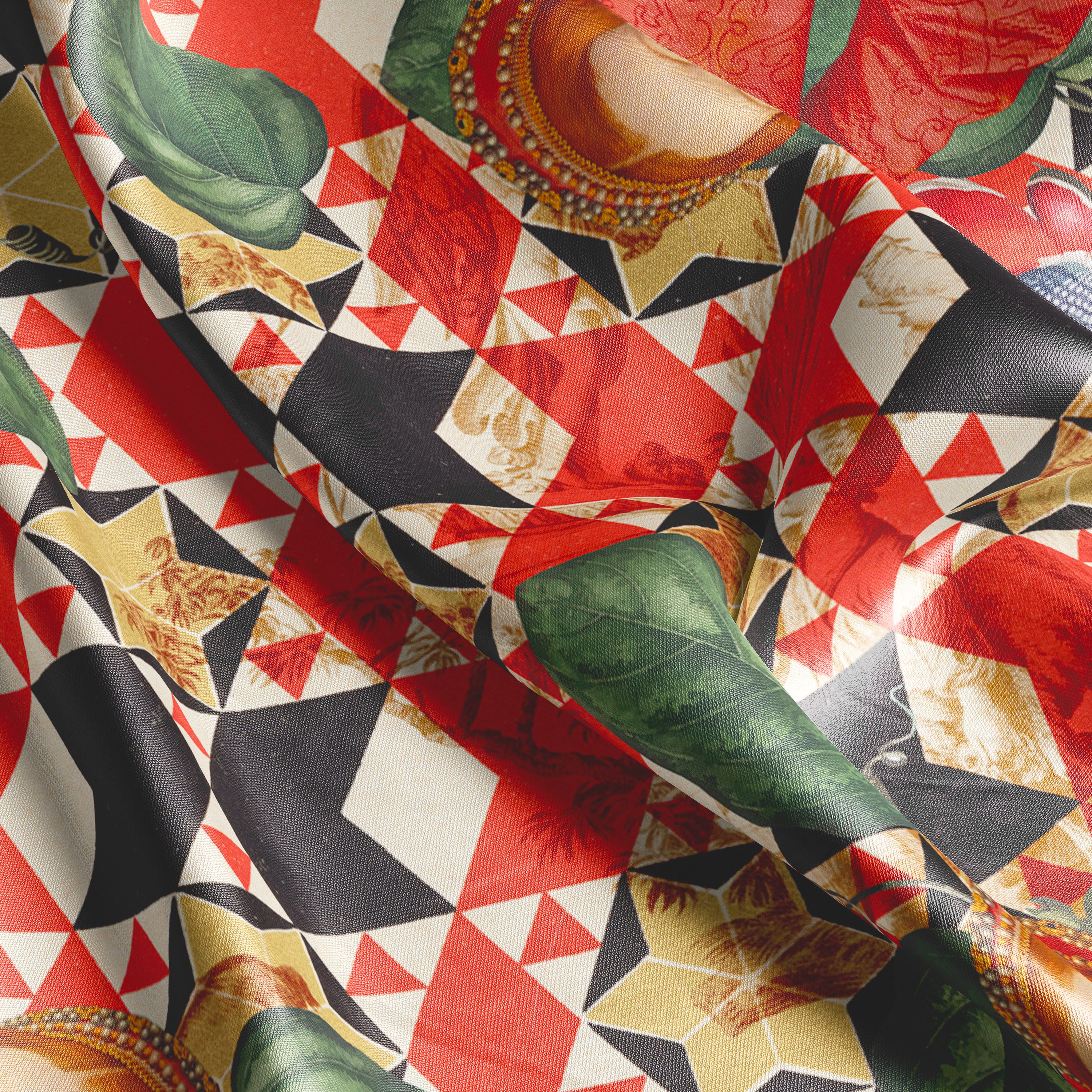 Lady in Red square silk scarf