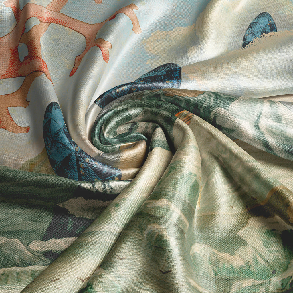Arcane Descent square silk scarf