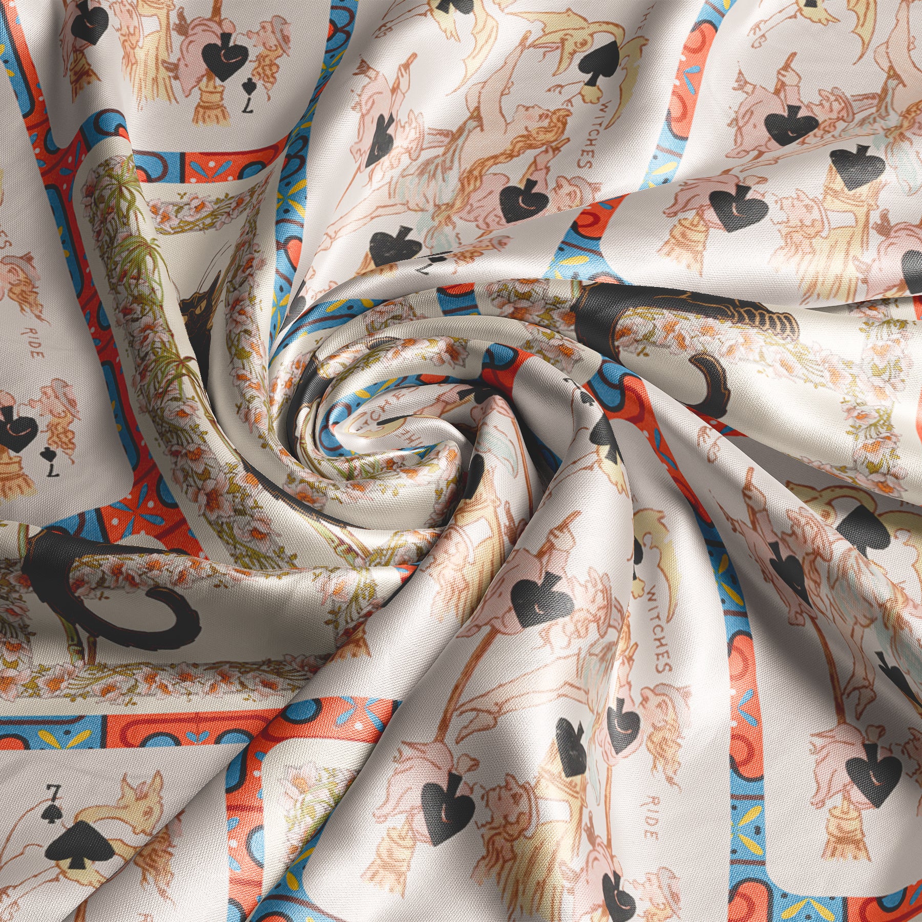 The Familiar’s Deck square silk scarf