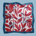 Harvest Ritual blue square silk scarf