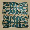 Mandragora green square silk scarf