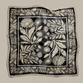 Botanica Nocturna black square silk scarf