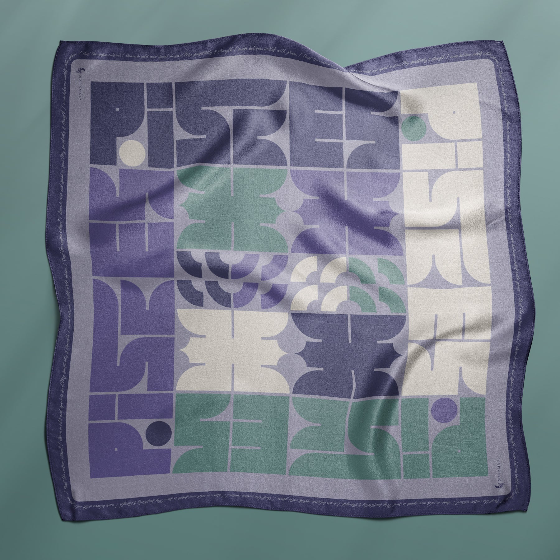 Star Signs Pisces square silk scarf