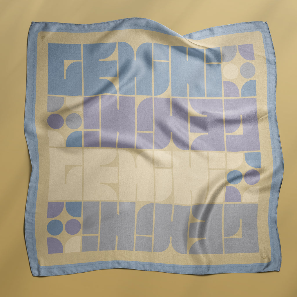 Star Signs Gemini square silk scarf