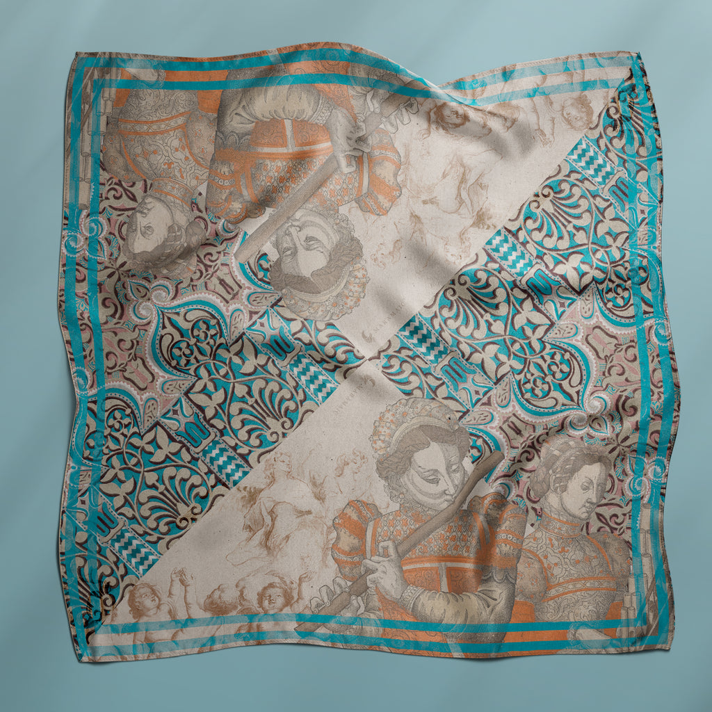 Celestial Music square silk scarf