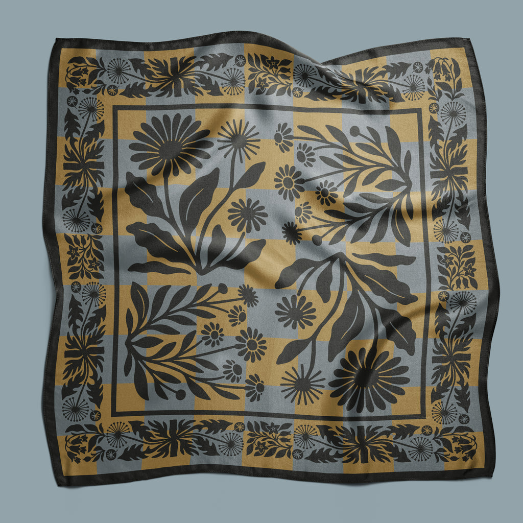 Botanica Nocturna storm square silk scarf
