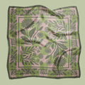 Botanica Nocturna green square silk scarf