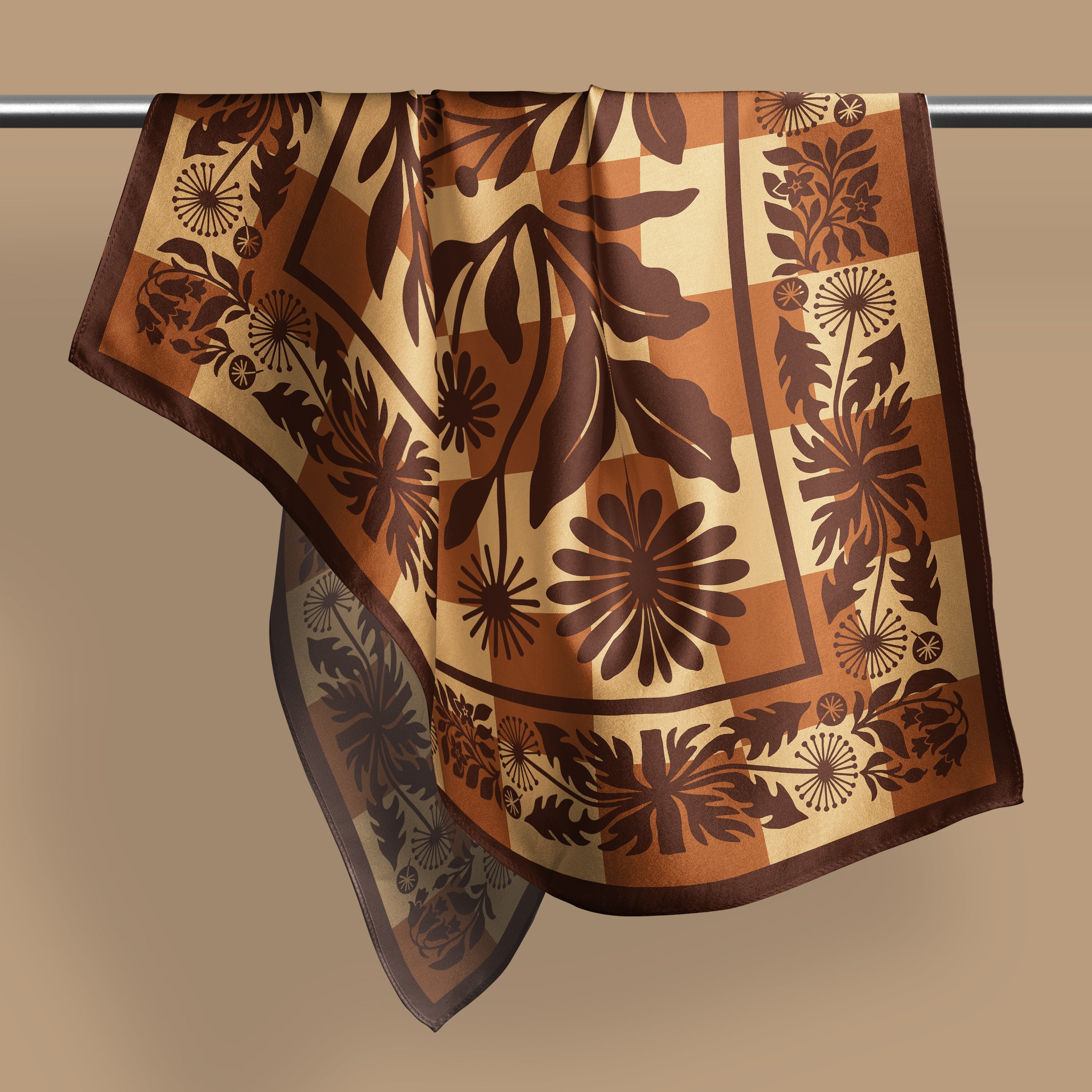 Botanica Nocturna amber square silk scarf