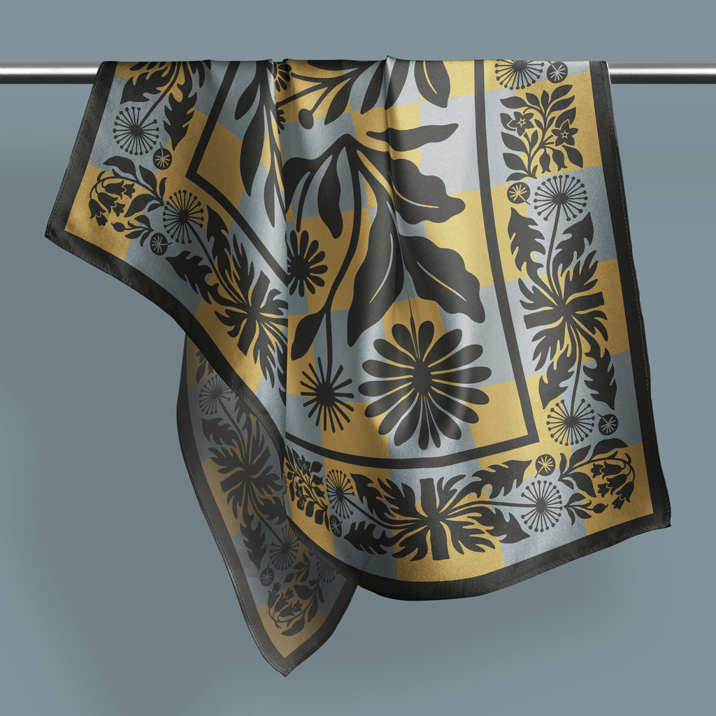Botanica Nocturna storm square silk scarf