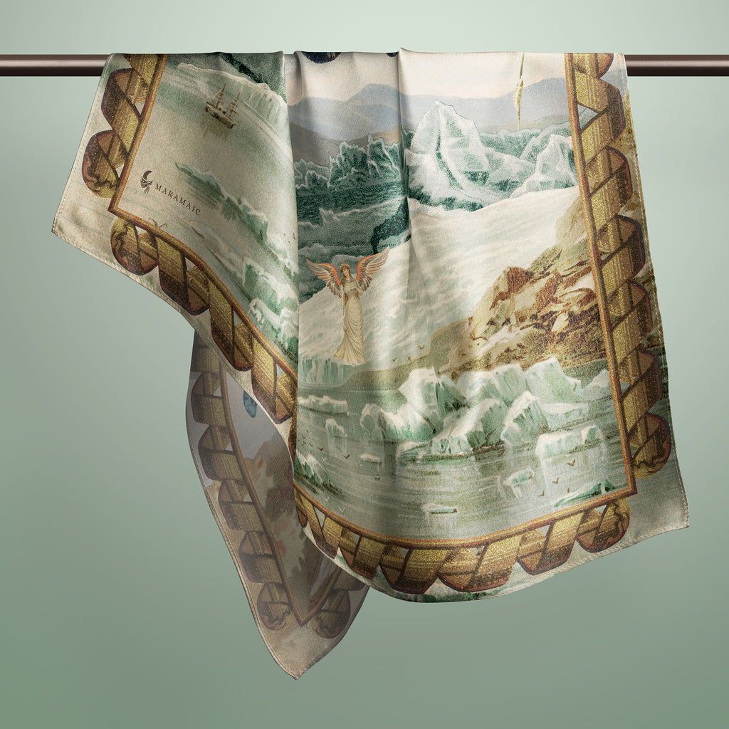 Arcane Descent square silk scarf