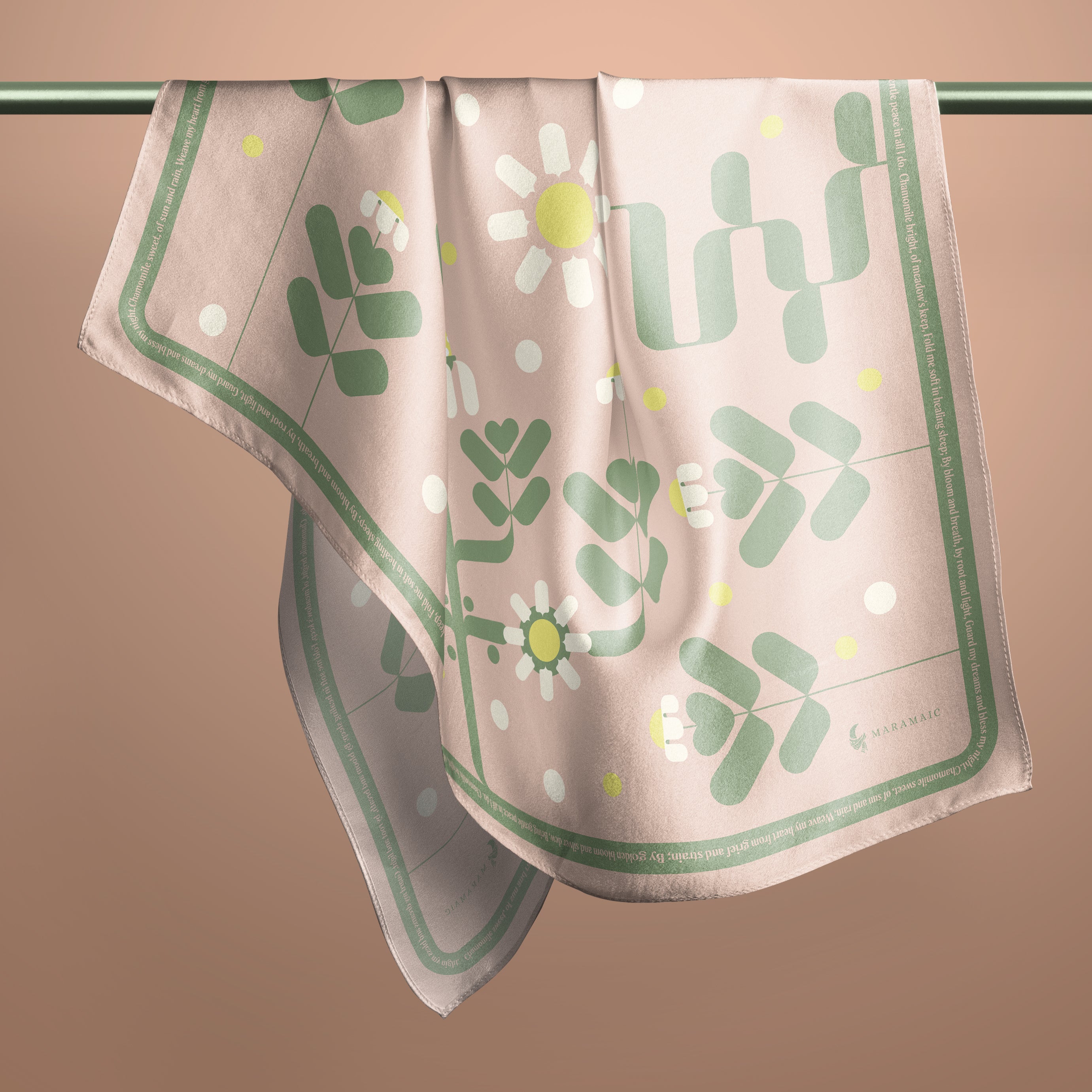 Chamomile Spell square silk scarf