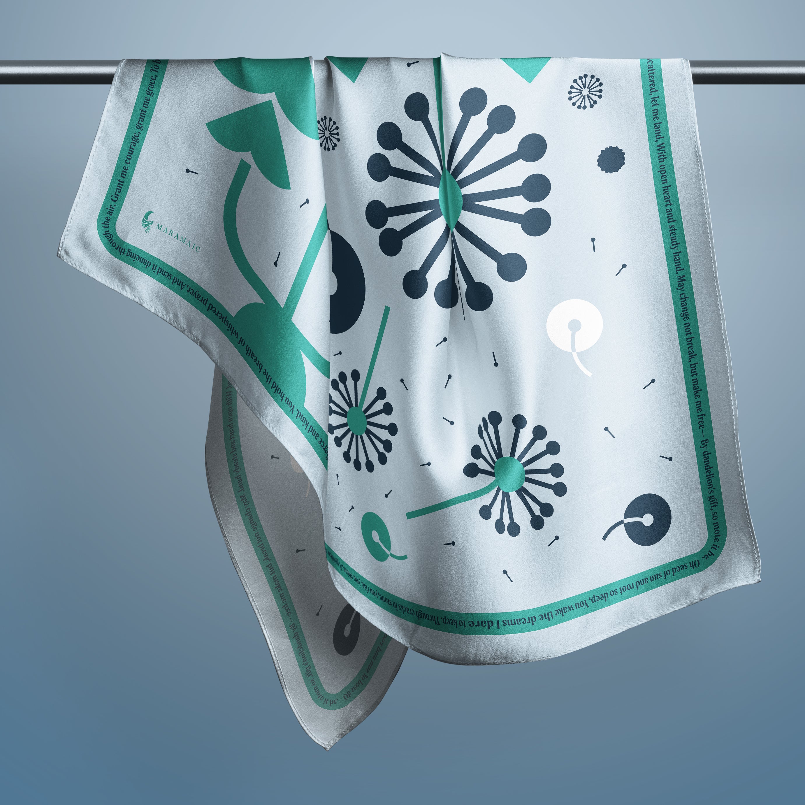 Dandelion Spell square silk scarf