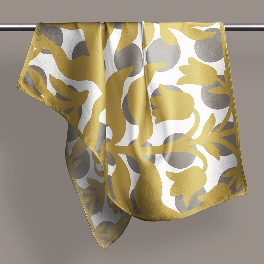 Mandragora gold square silk scarf