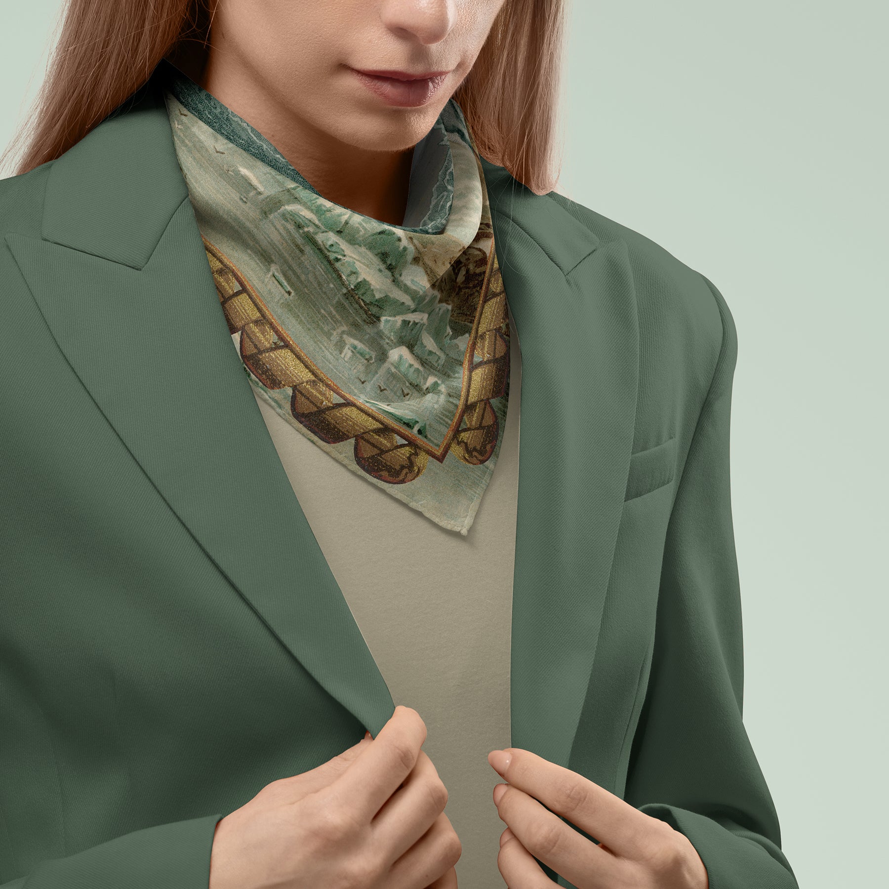 Arcane Descent square silk scarf