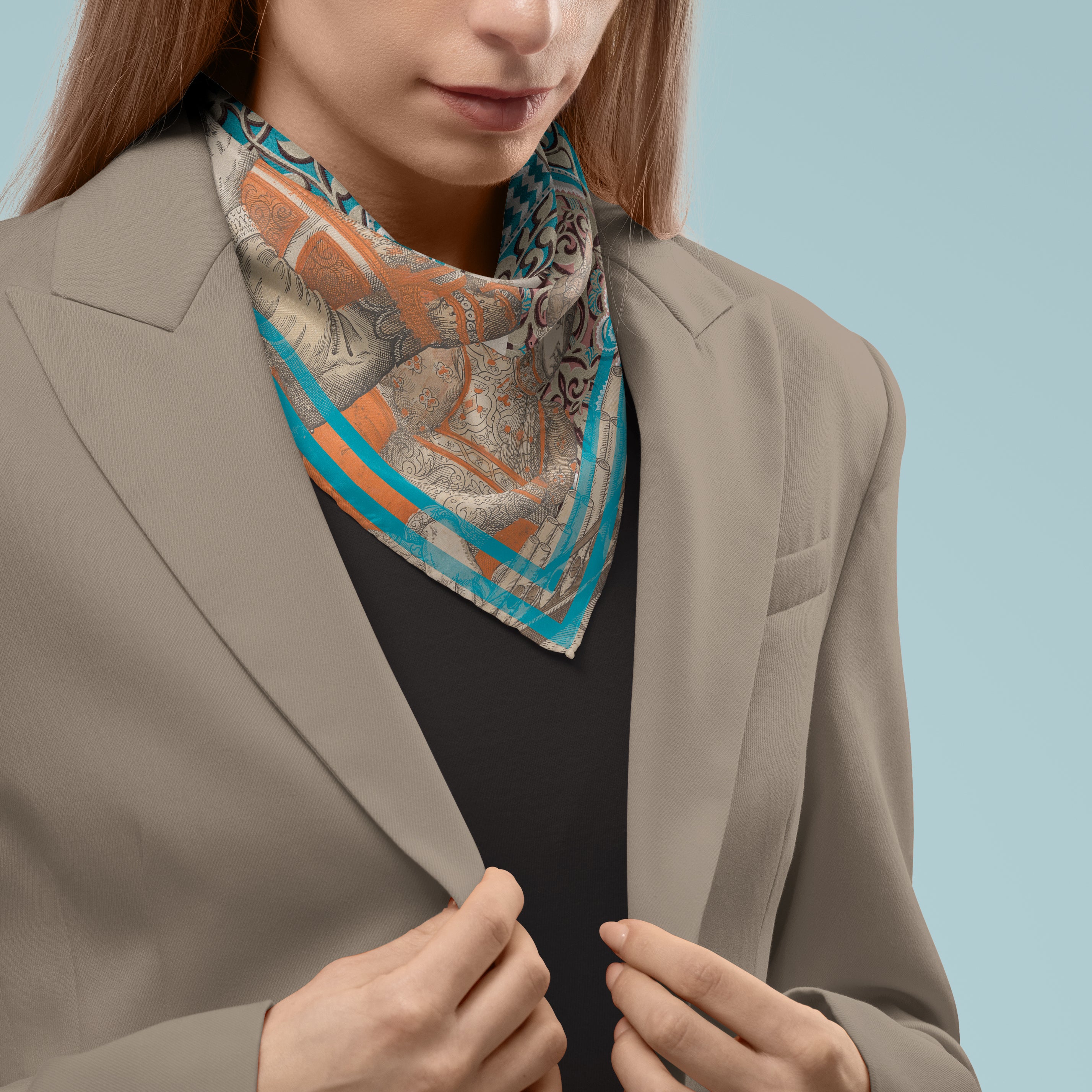 Celestial Music square silk scarf