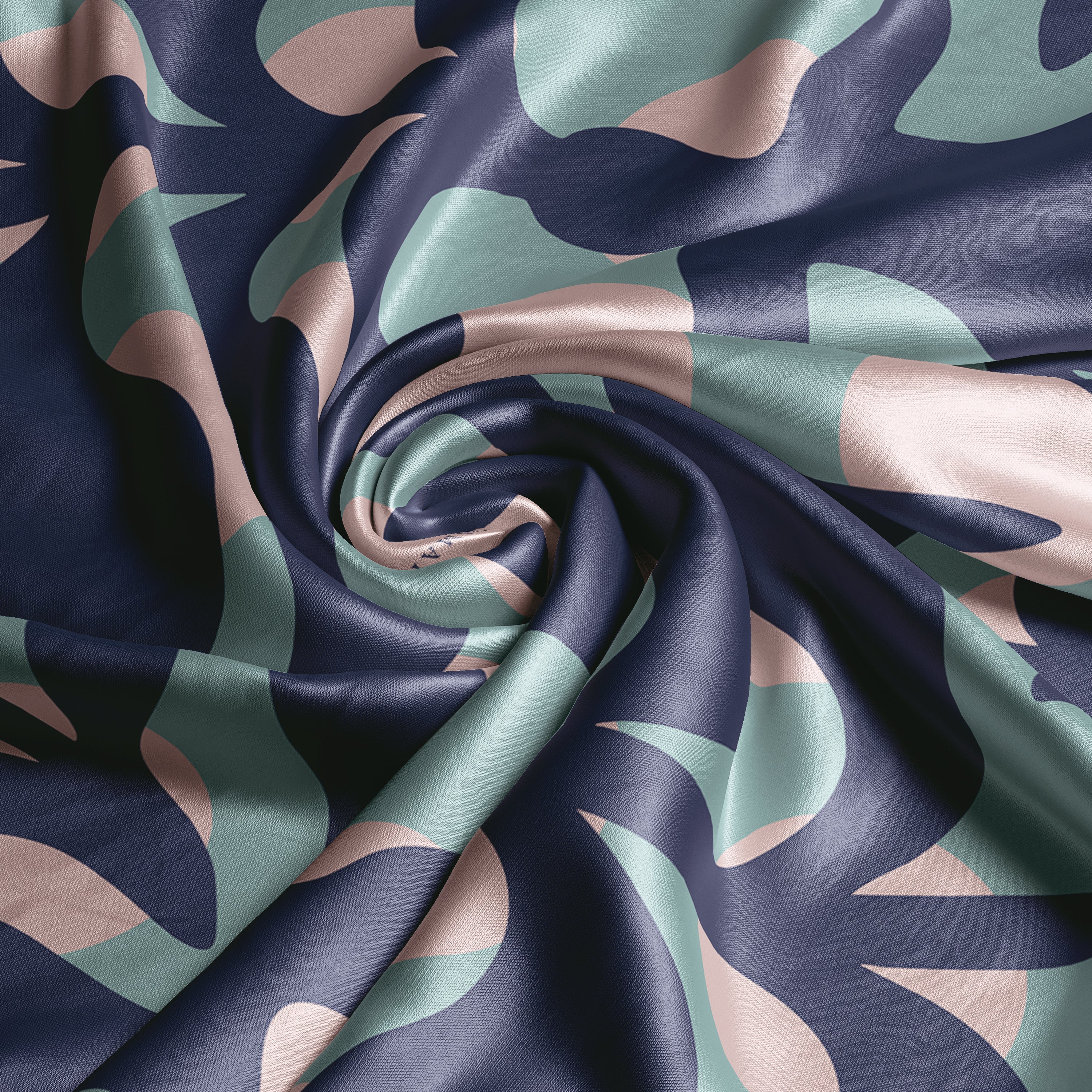 Mandragora blue square silk scarf