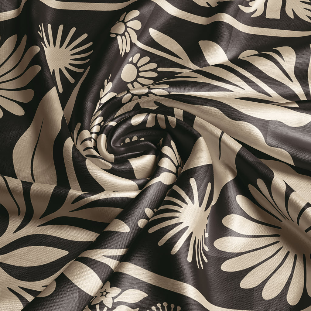 Botanica Nocturna black square silk scarf