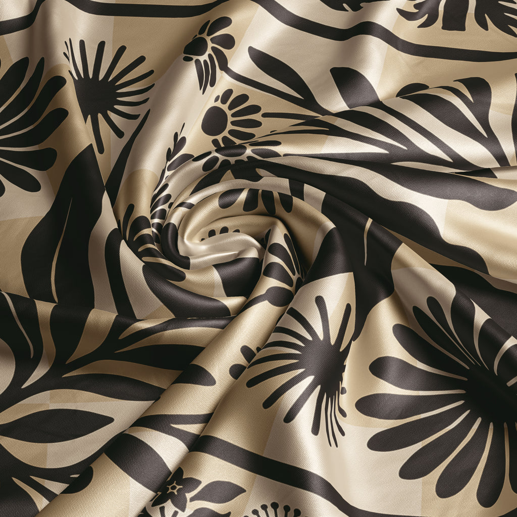 Botanica Nocturna tan square silk scarf