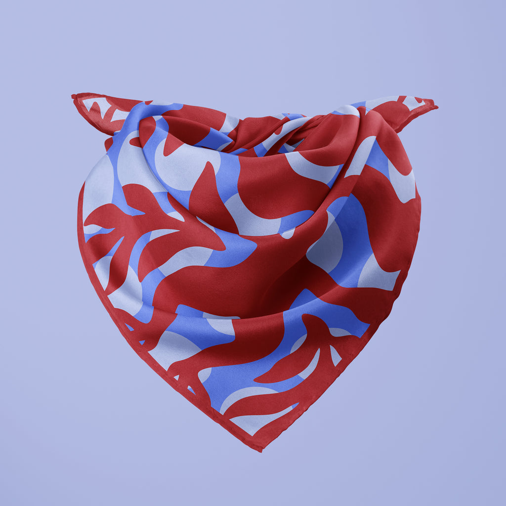 Mandragora crimson square silk scarf