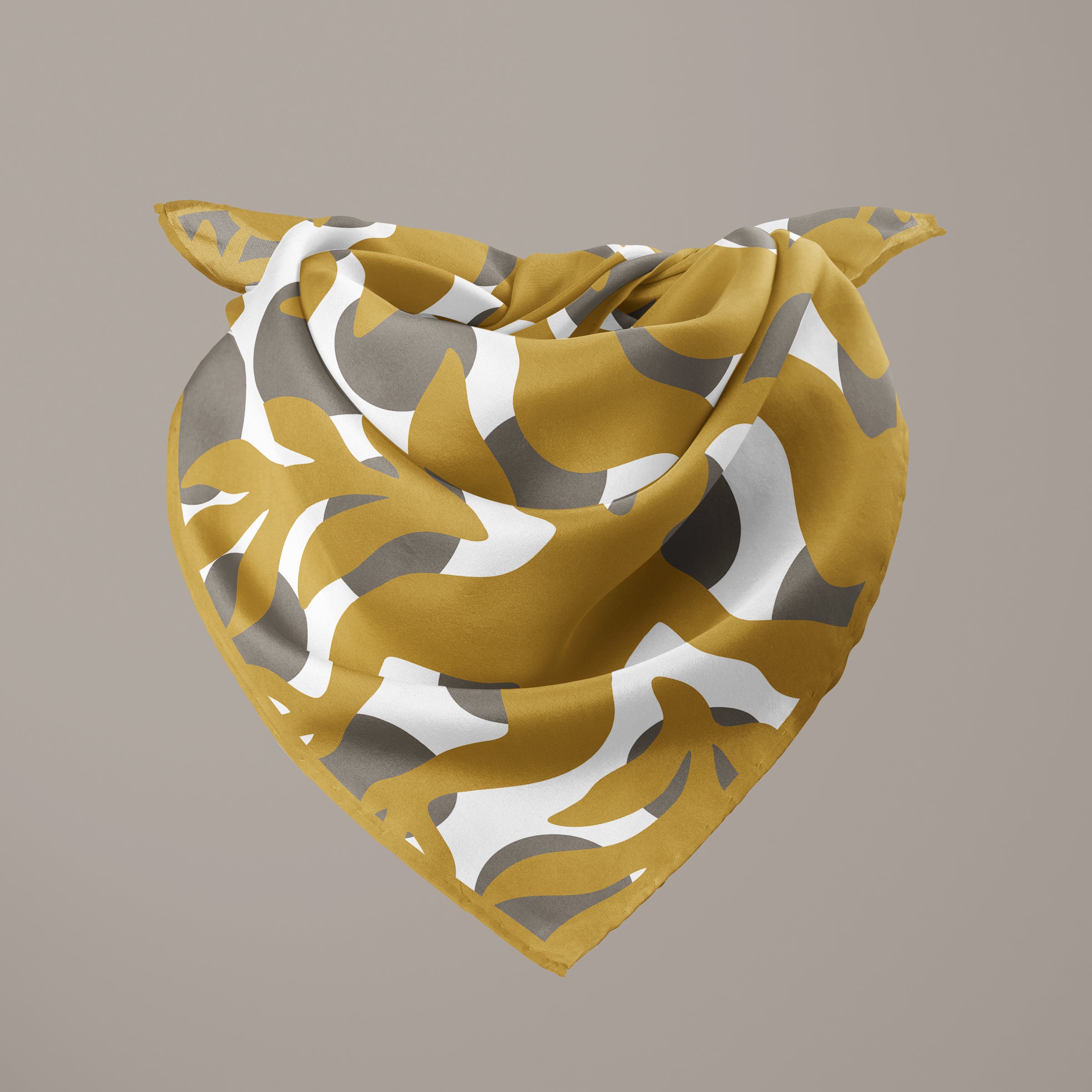 Mandragora gold square silk scarf
