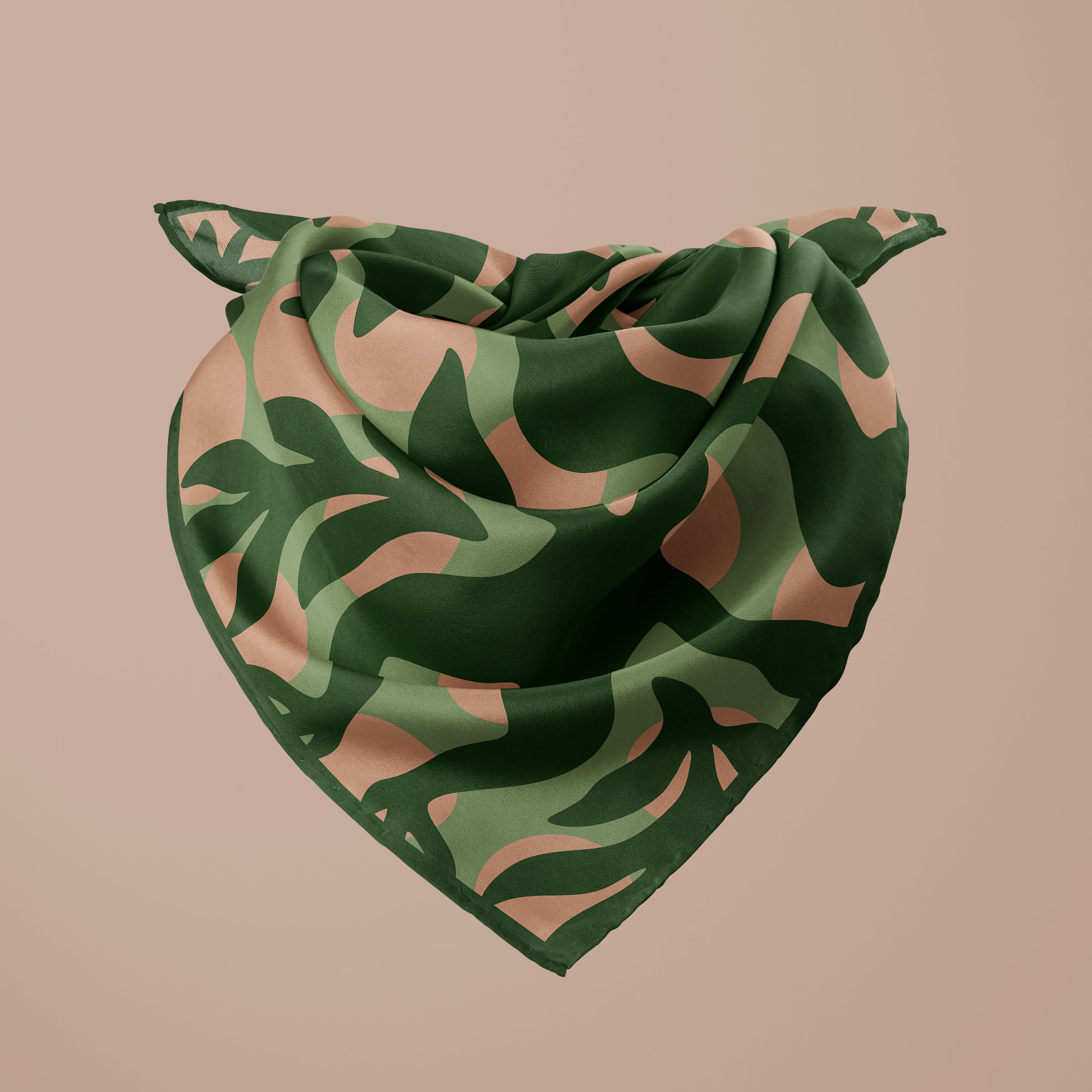 Mandragora evergreen square silk scarf